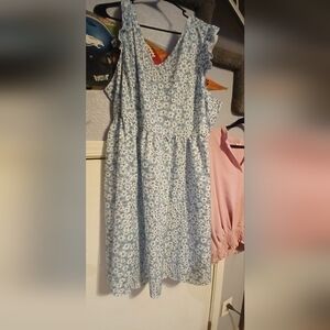 SHEIN Blue and White Floral Dress